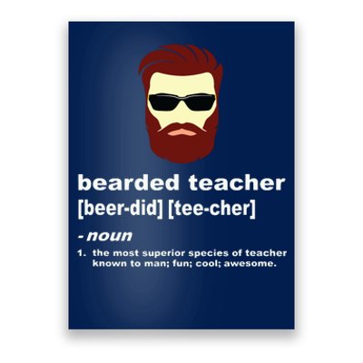 Funny Beard Teacher Teacher Appreciation Gift For Poster