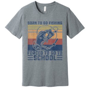 Funny Born To Go Fishing Bass Fish Fisherman Boys Kids Premium T-Shirt