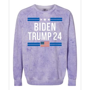 Funny Biden Trump Ticket 2024 President Biden And Vice President Trump Colorblast Crewneck Sweatshirt