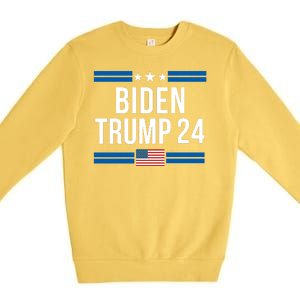 Funny Biden Trump Ticket 2024 President Biden And Vice President Trump Premium Crewneck Sweatshirt