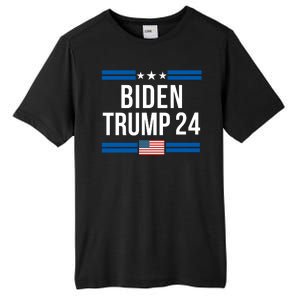 Funny Biden Trump Ticket 2024 President Biden And Vice President Trump Tall Fusion ChromaSoft Performance T-Shirt