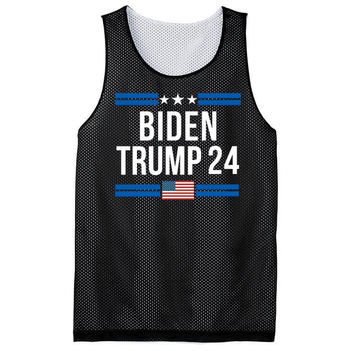 Funny Biden Trump Ticket 2024 President Biden And Vice President Trump Mesh Reversible Basketball Jersey Tank