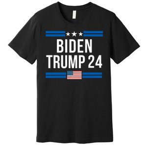 Funny Biden Trump Ticket 2024 President Biden And Vice President Trump Premium T-Shirt