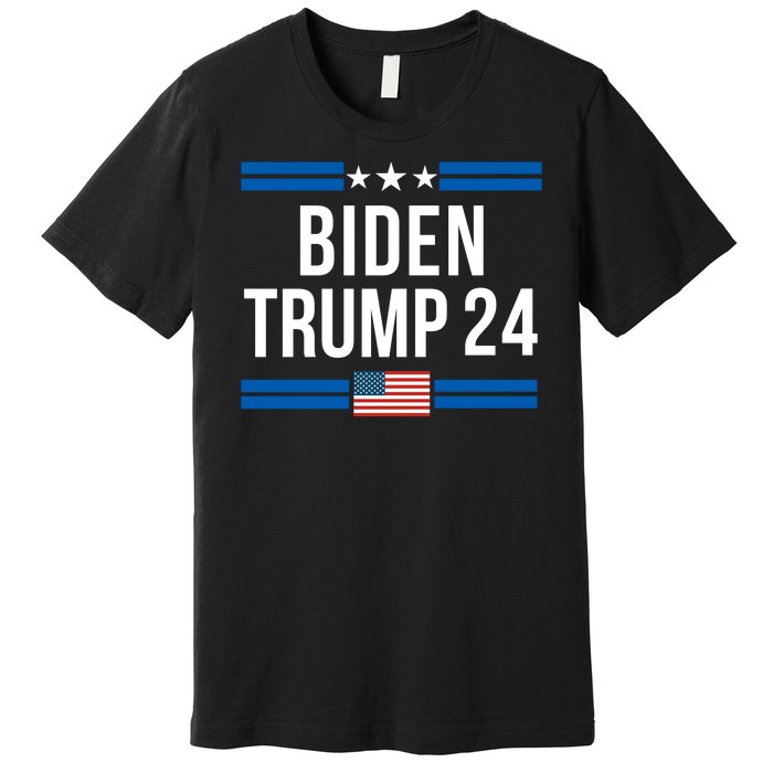 Funny Biden Trump Ticket 2024 President Biden And Vice President Trump Premium T-Shirt