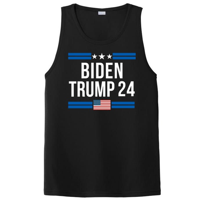 Funny Biden Trump Ticket 2024 President Biden And Vice President Trump PosiCharge Competitor Tank