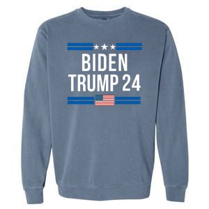 Funny Biden Trump Ticket 2024 President Biden And Vice President Trump Garment-Dyed Sweatshirt