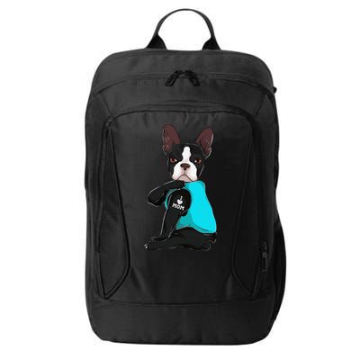 Funny Boston Terrier I Love Mom Apparel Dog Mom Gifts Womens City Backpack