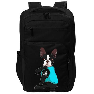 Funny Boston Terrier I Love Mom Apparel Dog Mom Gifts Womens Impact Tech Backpack