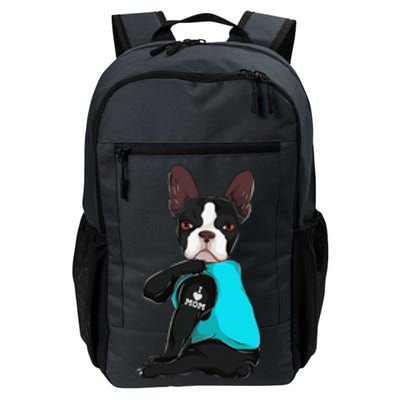 Funny Boston Terrier I Love Mom Apparel Dog Mom Gifts Womens Daily Commute Backpack