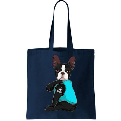 Funny Boston Terrier I Love Mom Apparel Dog Mom Gifts Womens Tote Bag