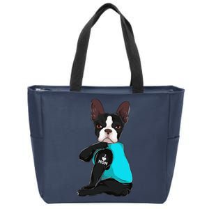 Funny Boston Terrier I Love Mom Apparel Dog Mom Gifts Womens Zip Tote Bag