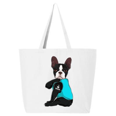 Funny Boston Terrier I Love Mom Apparel Dog Mom Gifts Womens 25L Jumbo Tote