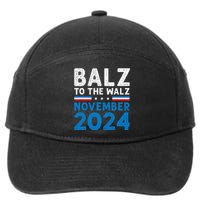 Funny Balz To The Walz Kamala Harris Tim Walz 2024 7-Panel Snapback Hat