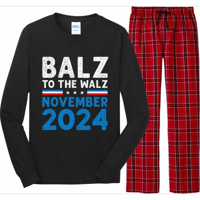 Funny Balz To The Walz Kamala Harris Tim Walz 2024 Long Sleeve Pajama Set