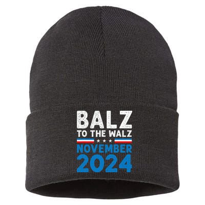Funny Balz To The Walz Kamala Harris Tim Walz 2024 Sustainable Knit Beanie