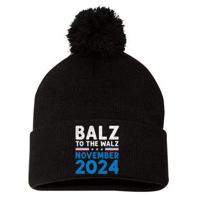 Funny Balz To The Walz Kamala Harris Tim Walz 2024 Pom Pom 12in Knit Beanie