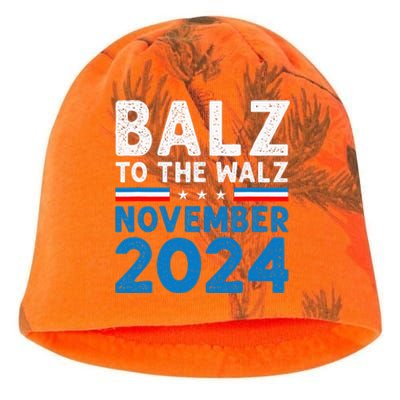 Funny Balz To The Walz Kamala Harris Tim Walz 2024 Kati - Camo Knit Beanie