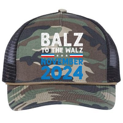 Funny Balz To The Walz Kamala Harris Tim Walz 2024 Retro Rope Trucker Hat Cap