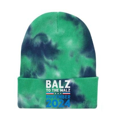 Funny Balz To The Walz Kamala Harris Tim Walz 2024 Tie Dye 12in Knit Beanie