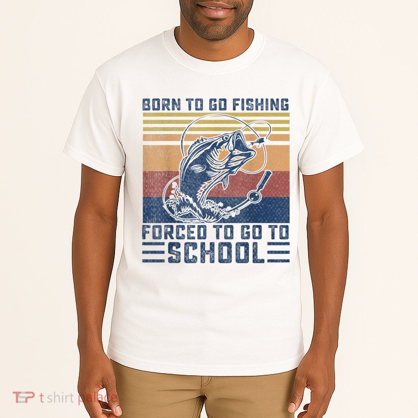 Funny Born To Go Fishing Bass Fish Fisherman Boys Kids Tall T-Shirt