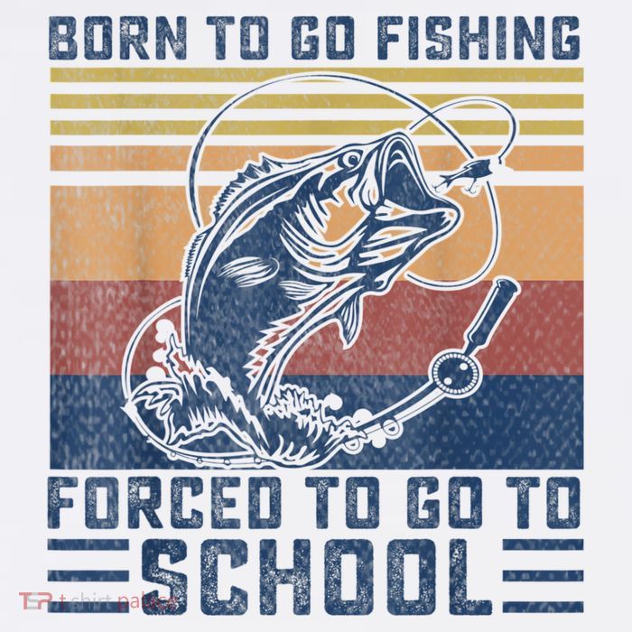 Funny Born To Go Fishing Bass Fish Fisherman Boys Kids Tall T-Shirt