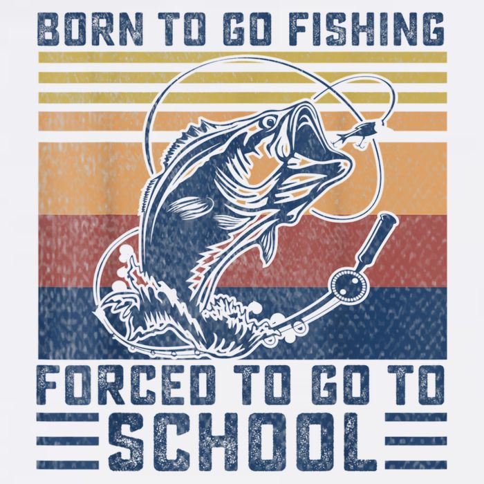 Funny Born To Go Fishing Bass Fish Fisherman Boys Kids Cooling Performance Long Sleeve Crew