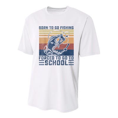 Funny Born To Go Fishing Bass Fish Fisherman Boys Kids Youth Performance Sprint T-Shirt