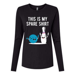 Funny Bowling This Is My Spare Bowler Bowl Sport Gift Womens Cotton Relaxed Long Sleeve T-Shirt