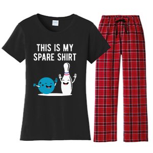 Funny Bowling This Is My Spare Bowler Bowl Sport Gift Women's Flannel Pajama Set