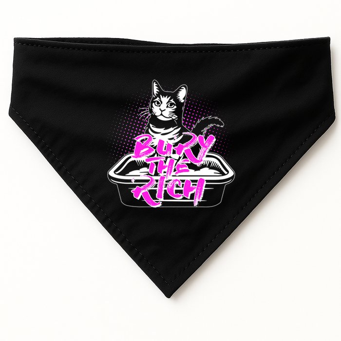 Funny Bury The Rich Cat Litter Box USA-Made Doggie Bandana