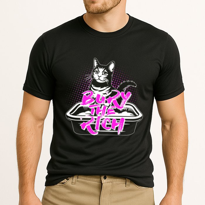 Funny Bury The Rich Cat Litter Box Performance Shirt