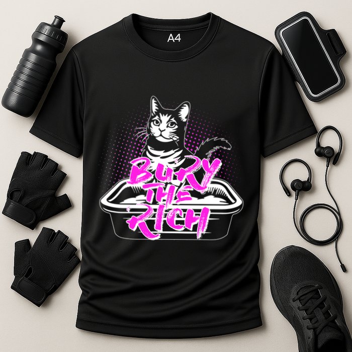 Funny Bury The Rich Cat Litter Box Performance Shirt