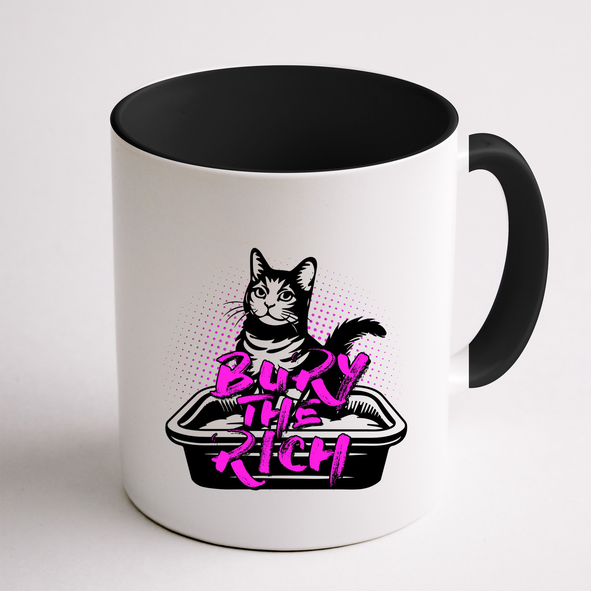 Funny Bury The Rich Cat Litter Box Mug