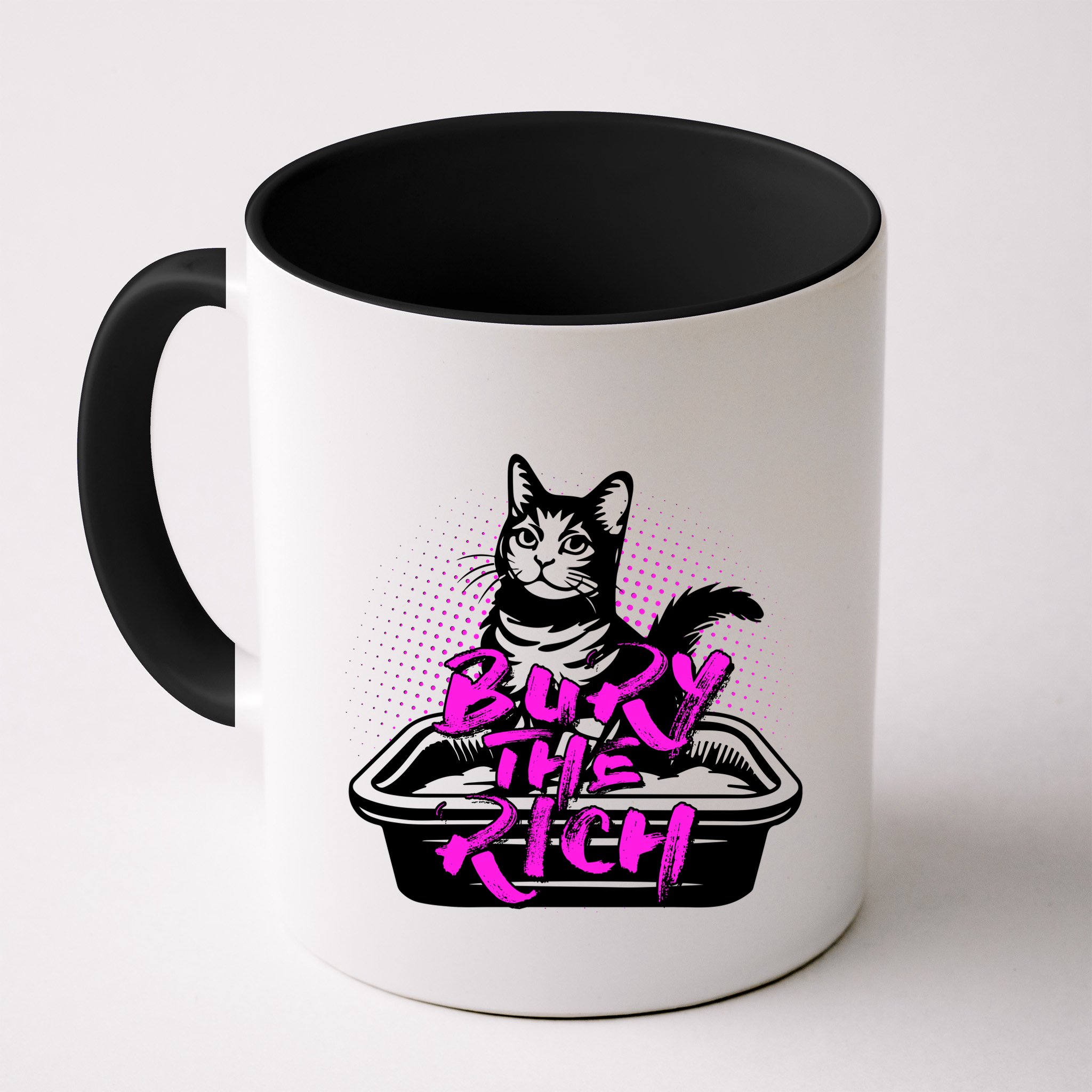 Funny Bury The Rich Cat Litter Box Mug