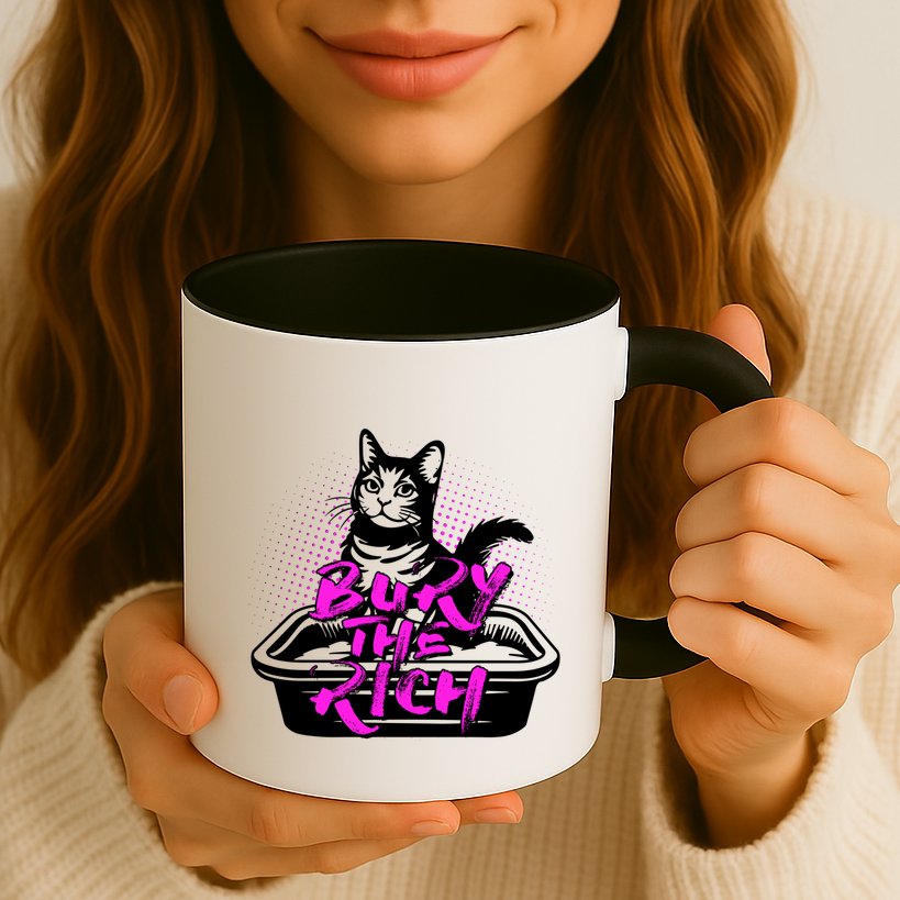 Funny Bury The Rich Cat Litter Box Mug