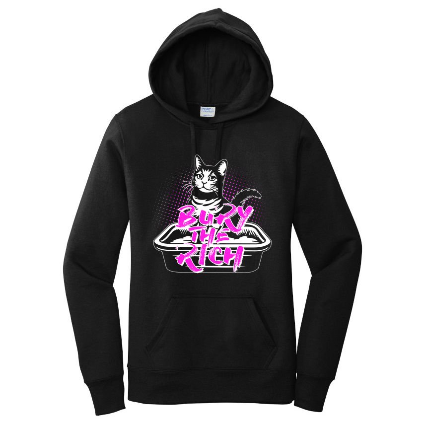 Funny Bury The Rich Cat Litter Box Women's Pullover Hoodie