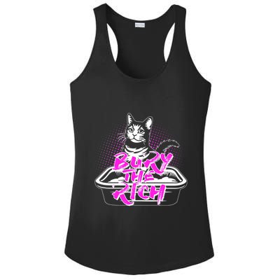 Funny Bury The Rich Cat Litter Box Ladies PosiCharge Competitor Racerback Tank