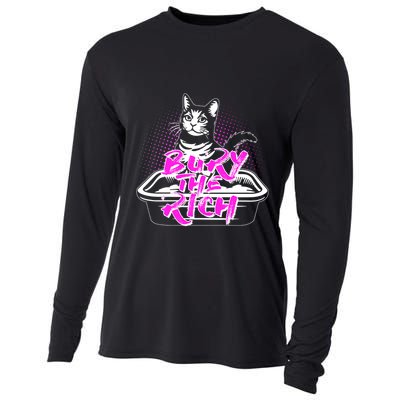 Funny Bury The Rich Cat Litter Box Cooling Performance Long Sleeve Crew