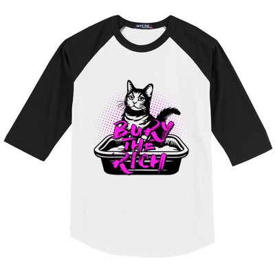 Funny Bury The Rich Cat Litter Box Baseball Sleeve Shirt