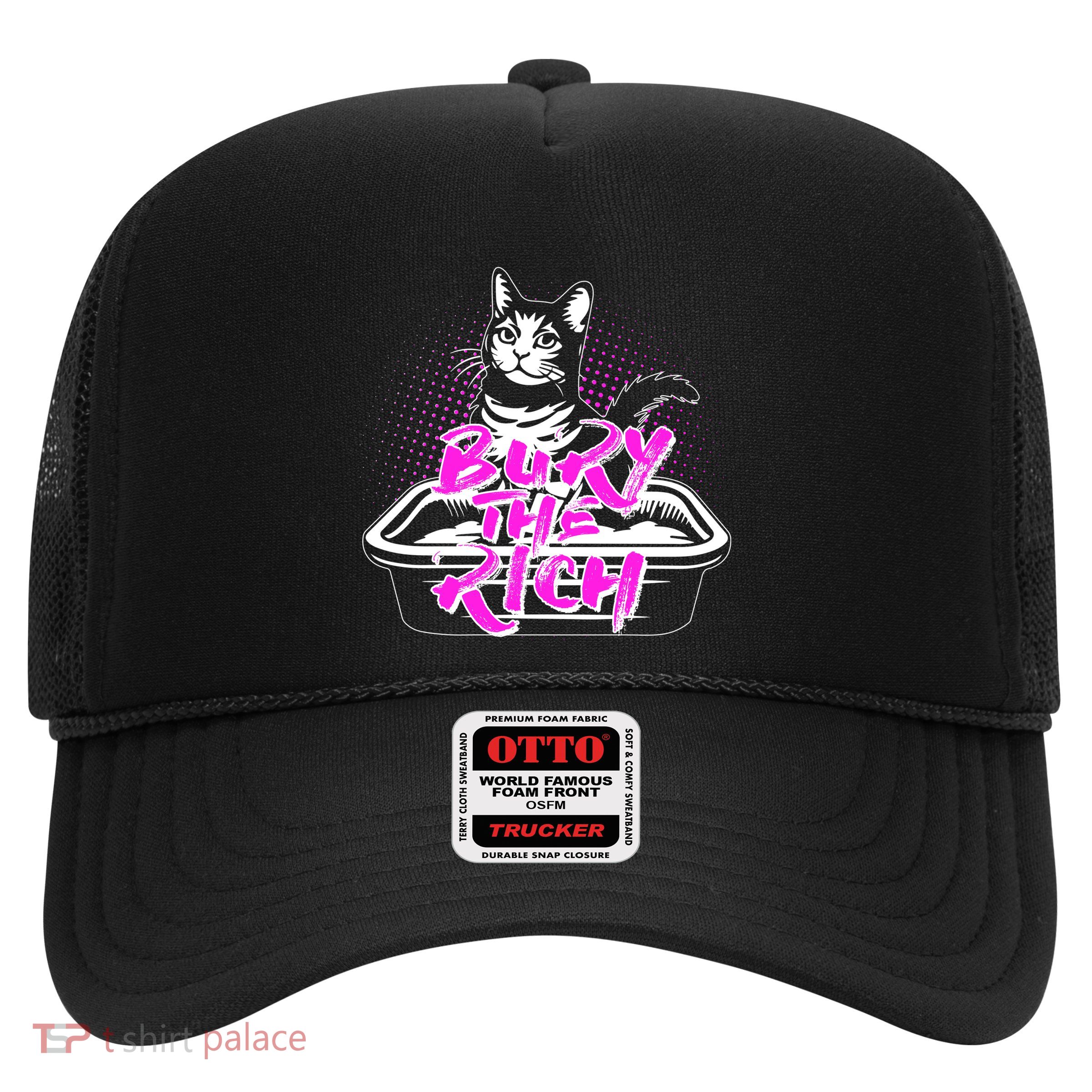 Funny Bury The Rich Cat Litter Box Trucker Hat