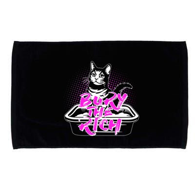 Funny Bury The Rich Cat Litter Box Microfiber Hand Towel