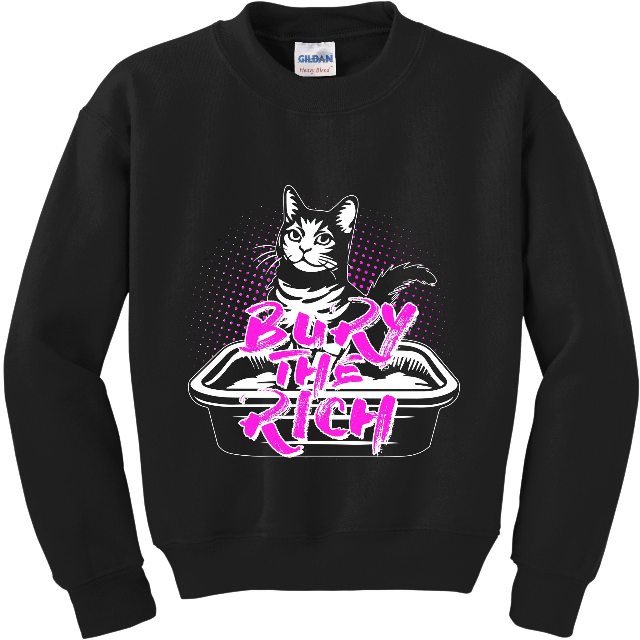 Funny Bury The Rich Cat Litter Box Kids Sweatshirt