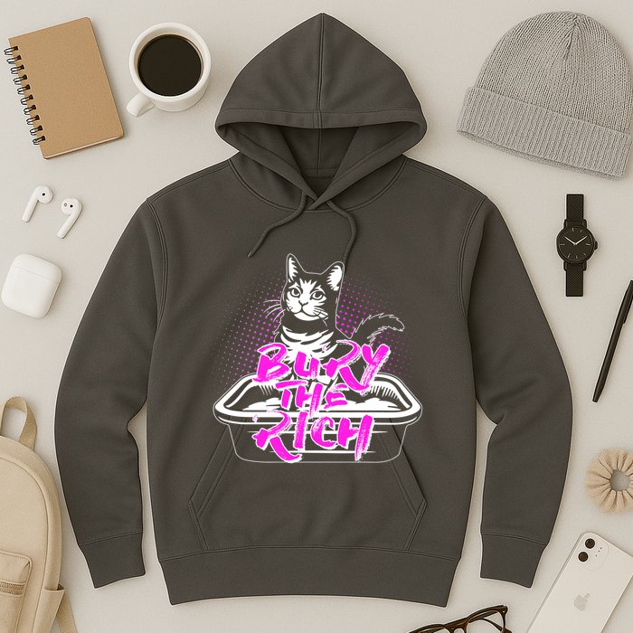 Funny Bury The Rich Cat Litter Box Hoodie