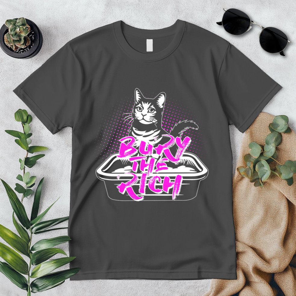Funny Bury The Rich Cat Litter Box Premium T-Shirt