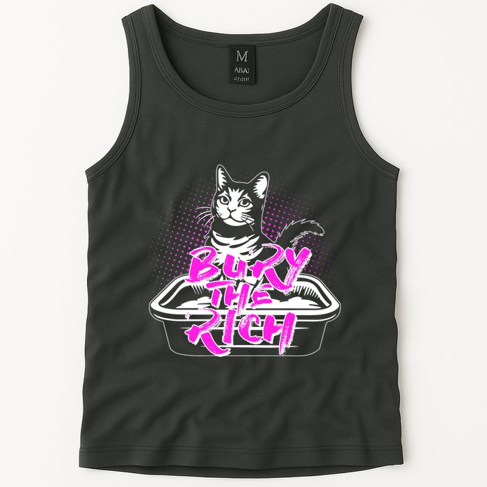 Funny Bury The Rich Cat Litter Box Tank Top