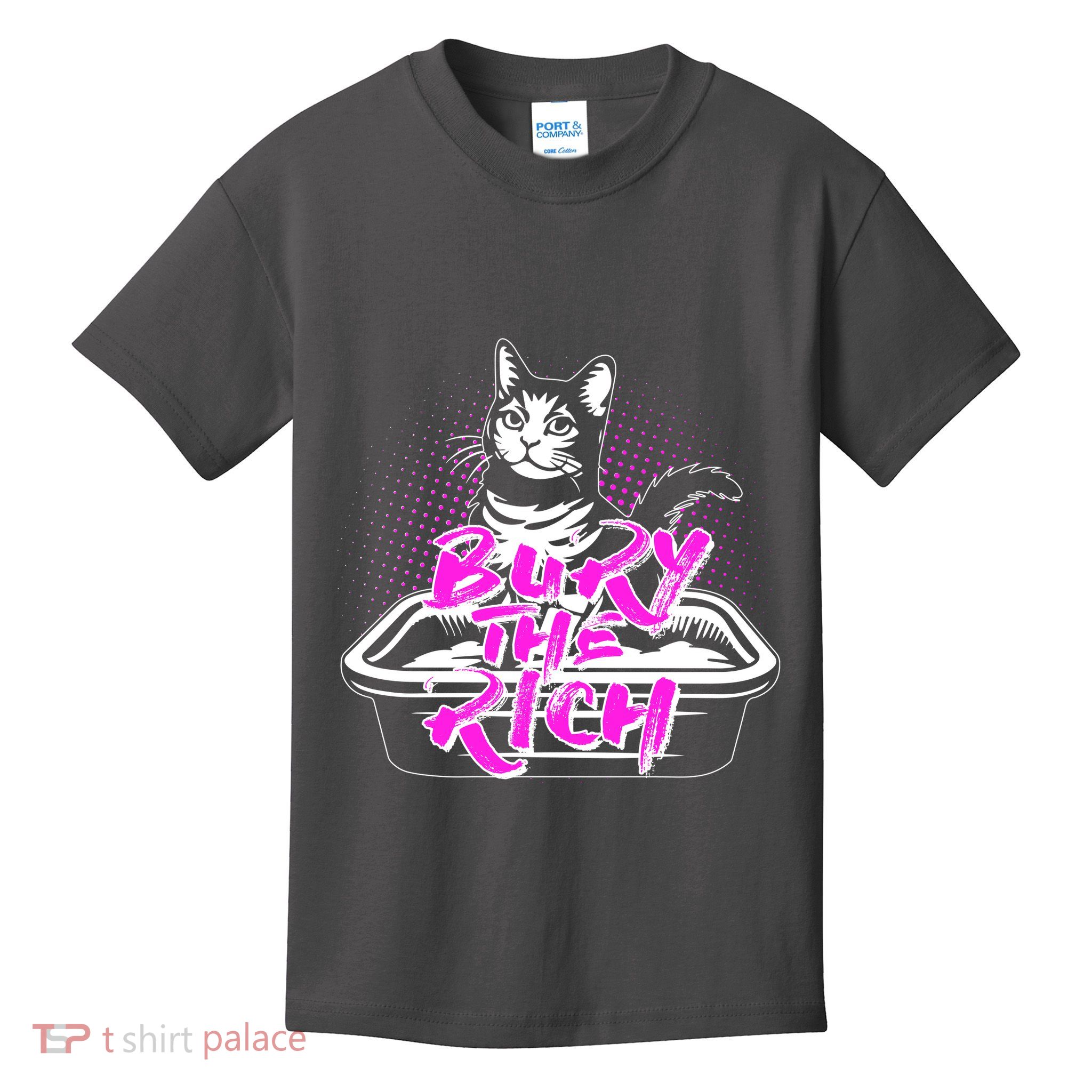 Funny Bury The Rich Cat Litter Box Kids T-Shirt