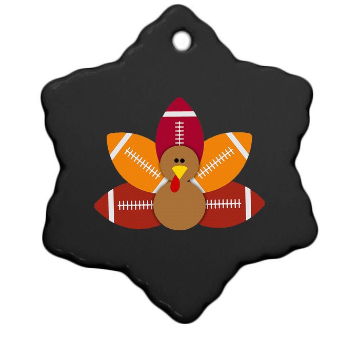 Funny Baby Turkey And Football Balls Sport Lovers Ceramic Star Ornament