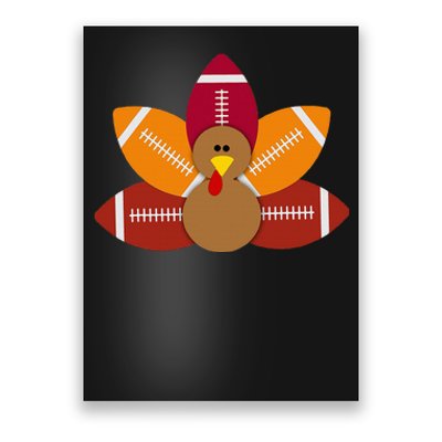 Funny Baby Turkey And Football Balls Sport Lovers Poster