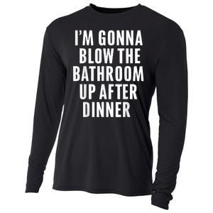 Funny Blow The Bathroom Adult Humor Inappropriate Offensive Cooling Performance Long Sleeve Crew