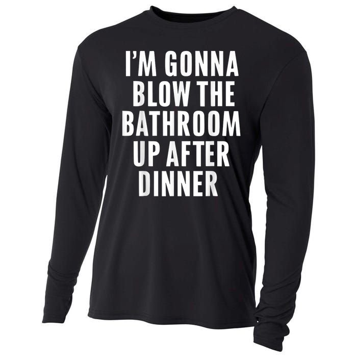 Funny Blow The Bathroom Adult Humor Inappropriate Offensive Cooling Performance Long Sleeve Crew